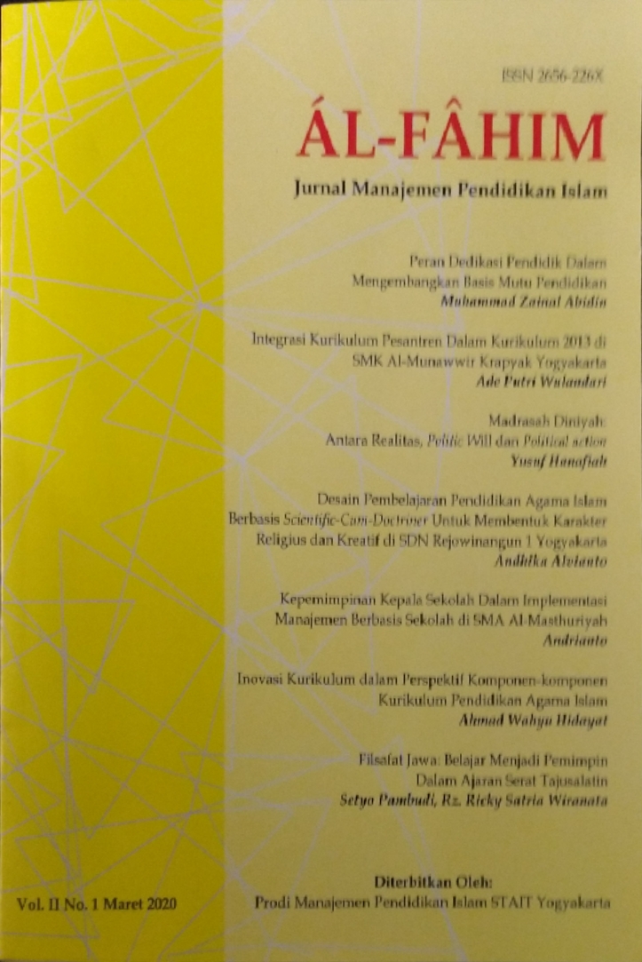 Al Fahim : Jurnal Manajemen Pendidikan Islam Vol.2 No.1